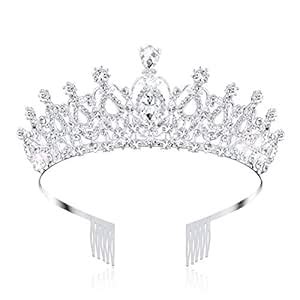 Buy AOPRIE 1980s Tiaras and Crowns for Women Silver Princess Tiara for ...