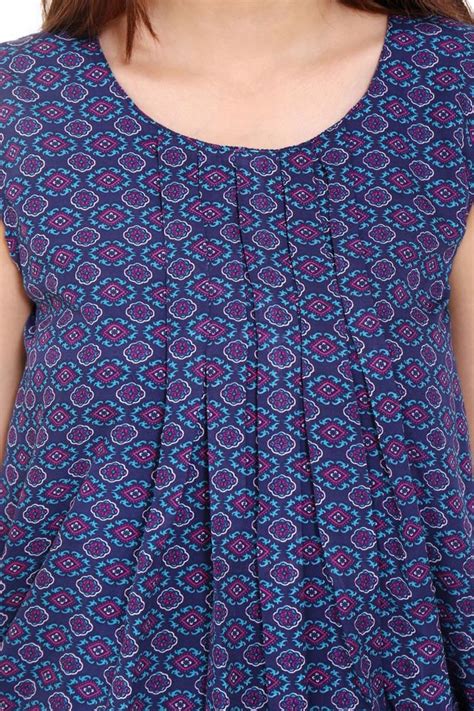 Buy Navy Blue Solid Women Party wear office wear Casual Tops Tunics for ...