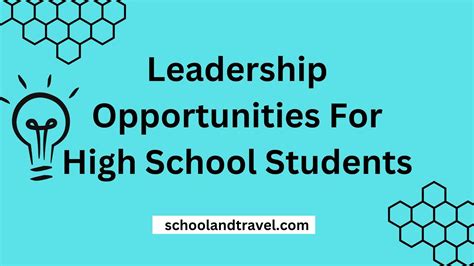 10 Leadership Opportunities For High School Students