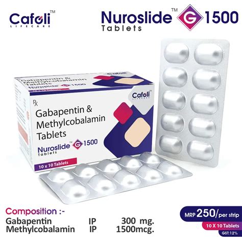 Nuroslide G 1500 Tablet (Gabapentin (300mg) + Methylcobalamin (1500mcg))