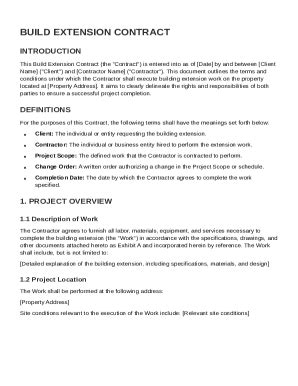 Build Extension Contract Template - Fill Out, Sign & Share Online ...