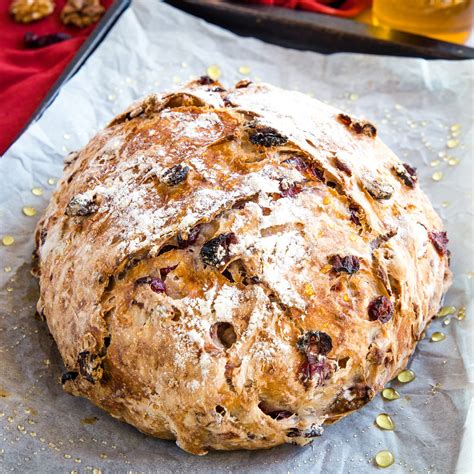 No-Knead Cranberry Walnut Bread with Honey | Recipe Cart
