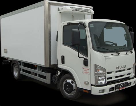 Download White Isuzu Box Truck | Wallpapers.com