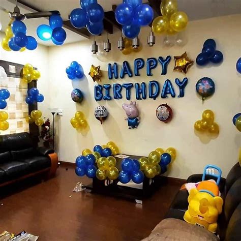 Peppa Pig Theme Balloon Decoration in living room – Theballoonwala
