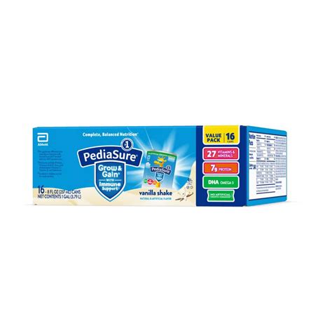 PediaSure Grow & Gain with Immune Support Nutritional Shake - Vanilla ...