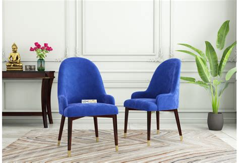 Buy Oreo Dining chair (Velvet, Sapphire blue) Online India: Urbanwood