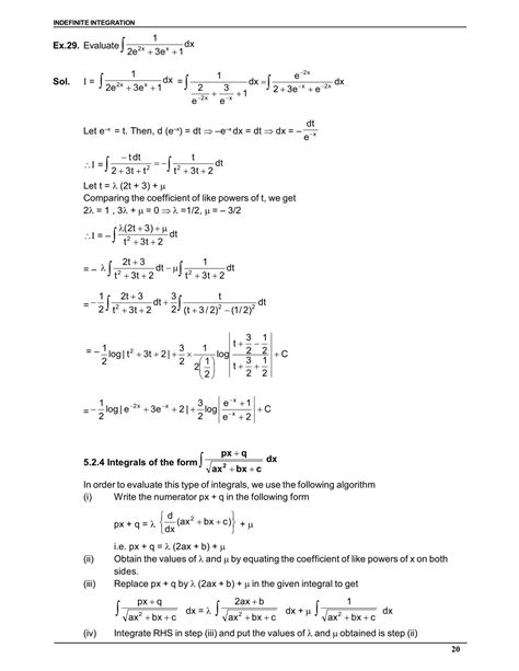 Indefinite Integral Notes – Class 12 & IIT JEE Formulas