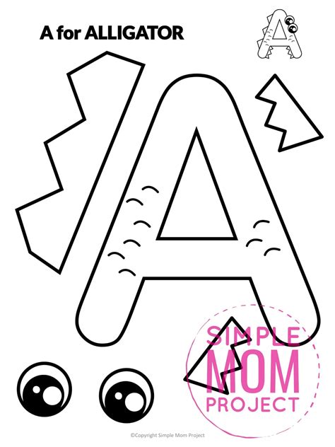 Letter A Alligator Craft Printable Template - Printable Learning Sheets