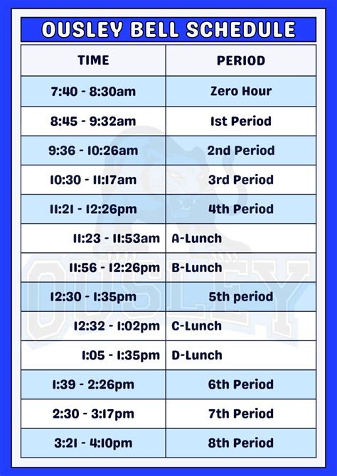 School Schedules - Ousley Junior High