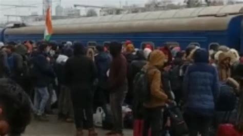 Students Queue Up At Kharkiv Railway Station As Doors Of Trains Remain Shut