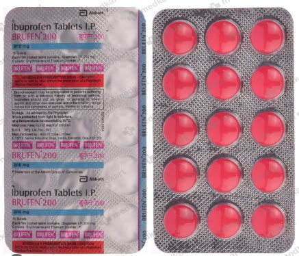 BRUFEN 200MG TABLET 15'S : View Price, Combination and Alternatives ...
