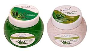 PINK PLUMS Aloevera Facial Gel and Aloevera Scrub With Vitamin E, 250ml ...