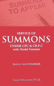 Service Of Summons Under Cpc & Crpc & Cr.p.c | 2023 Edition: Buy ...