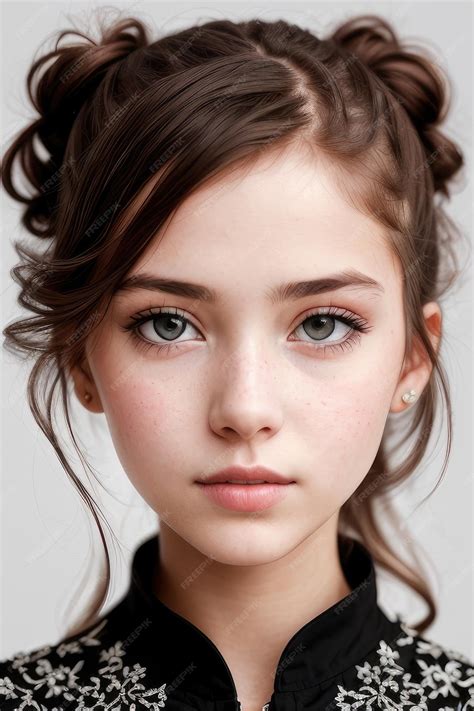 Premium AI Image | A woman with brown hair and a big nose