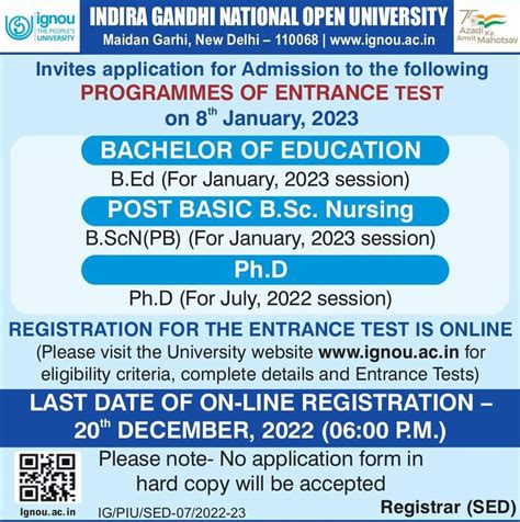 IGNOU-RC-Srinagar - News & Events - Latest - Application form for BED ...