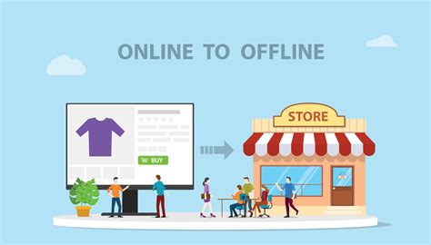 o2o online to offline e-commerce new concept technology with store ...