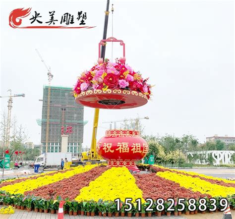 玻璃钢大花篮雕塑—河北省石家庄鹿泉区案例工程