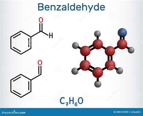 Benzaldehyde, Benzoic Aldehyde Molecule. it is Simplest Aromatic ...
