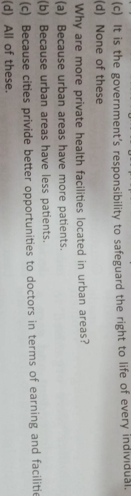 why are more private health facilities located in urban areas - Brainly.in