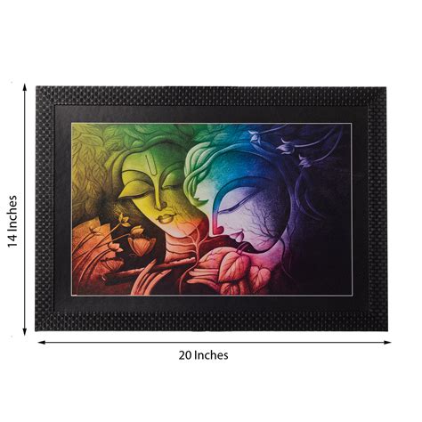 Radha Krishna Satin Matt Texture UV Art Painting - eCraftIndia Online