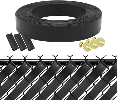 Black View Blocking Privacy Tape bracket For Chain Link Fence 75m/250 ft Roll UV | eBay