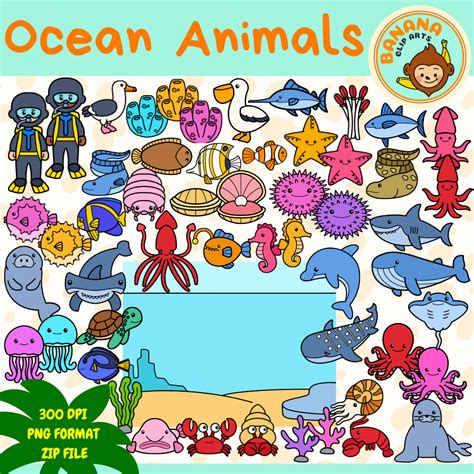 Ocean Animals Clipart {Sea Animals Clip Art} - Artillux #5664739