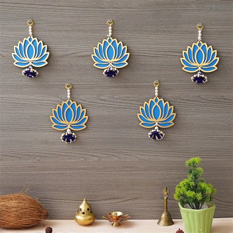 KamlaArt Handmade Blue Lotus Wall Hanging |Lotus Back Drop Hanging ...
