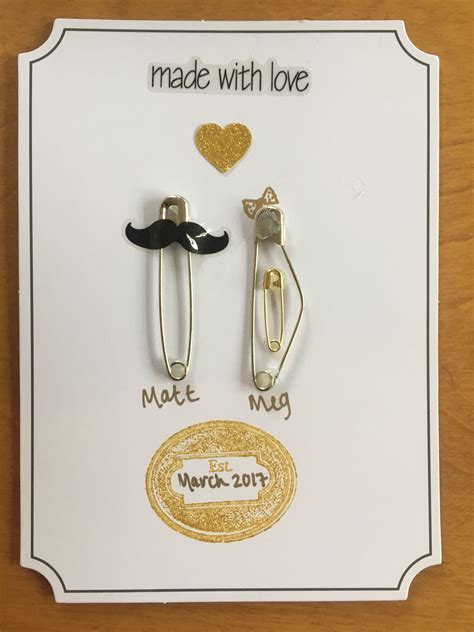 Unique Pregnancy Announcement Cards with Fun Mustache Pins