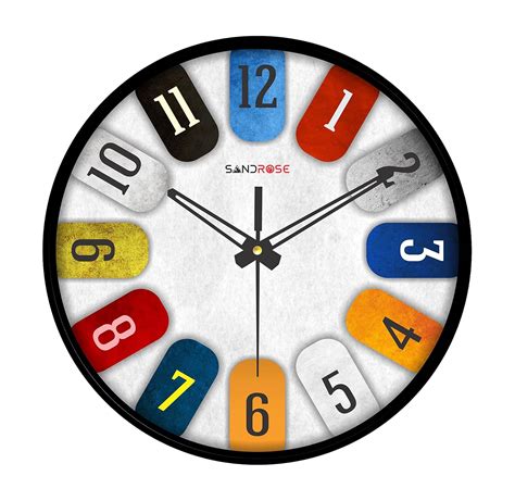 Buy Sandrose Round Shape Wall Clock with Glass for Home/Kitchen/Living ...