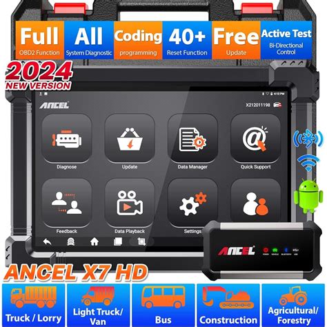 Jual ANCEL X7 HD 12V 24V Heavy Duty Truck Scanner Bidirectional Diesel Scan Tool All System 40 ...
