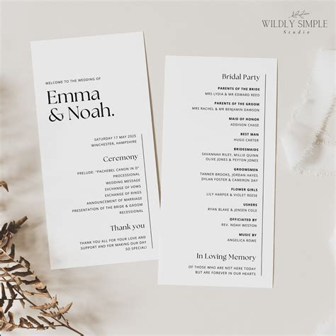 Image result for Wedding Service Program Template
