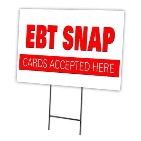 Signmission Ebt Snap Cards Yard Sign & Stake outdoor plastic coroplast ...