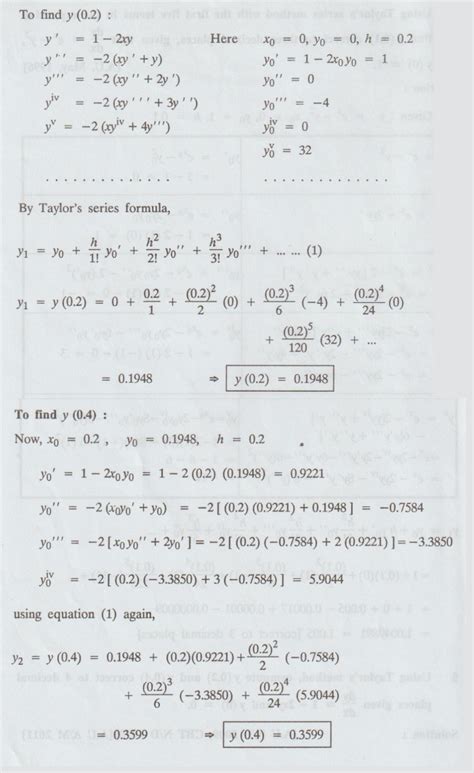 Taylor's series method - Solved Example Problems