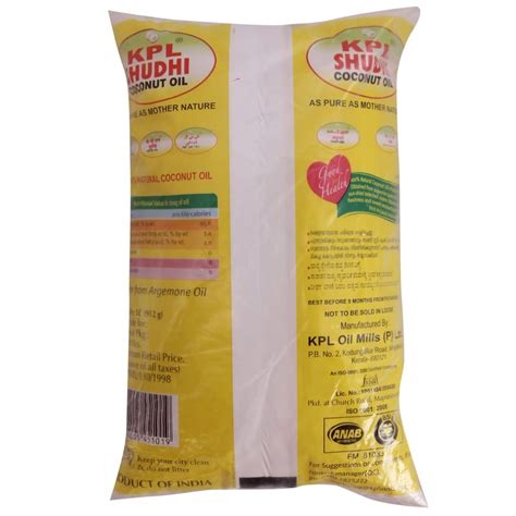 Kpl Shudhi Coconut Oil, 1L Pouch