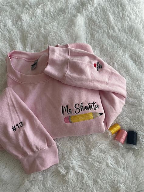 EMBROIDERED TEACHER SWEATSHIRT Personalized Teacher Sweatshirt Teacher ...
