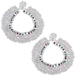 Memoir Silver Plated Anklet for Women (Silver) (AKRM6203) : Amazon.in ...