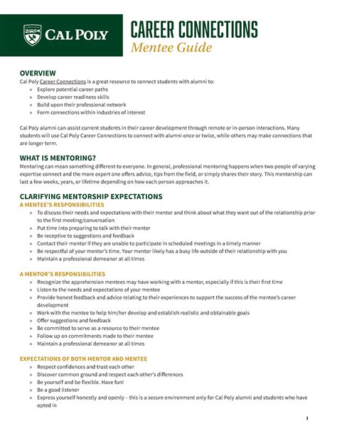 Meeting guide - OVERVIEW Cal Poly Career Connections is a great ...
