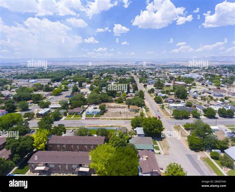 Aerial view of Town of Price historic center in Price, Utah, USA Stock ...