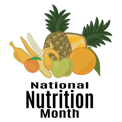 National Nutrition Month, Set of fruits as an idea for a poster, banner ...