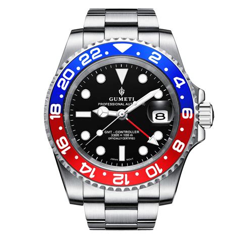 Buy Gumeti GMT- Controller Great Master Red Blue Bezel Dive Automatic ...