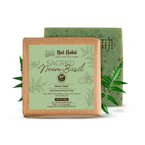 Buy Nat Habit Neem Basil Butter Soap|Cold Processed Ayurvedic Soap with ...