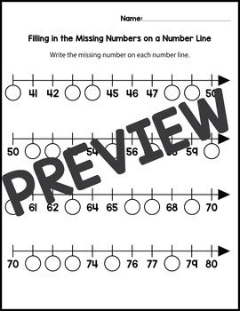 Missing Number Number Line Excel Worksheet 的图像结果