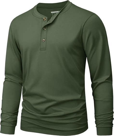 MAGNIVIT Men's Long Sleeve Henley Shirts Cotton 3-Button Spring Casual ...