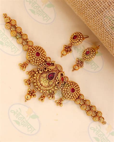 DESIGNER PEACOCK CHOKER SET – Sonchafa