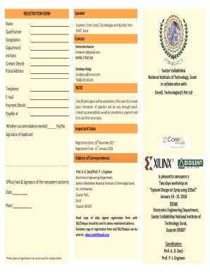 Fillable Online SpeakerREGISTRATION FORM - Xilinx Fax Email Print ...