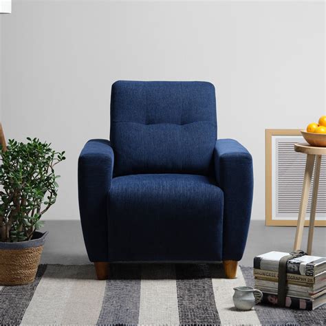 Buy Sleepyhead Yolo 1 Seater Berry Blue Fabric Sofa Onlin...