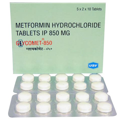 Glycomet 850 Tablet 10's Price, Uses, Side Effects, Composition ...