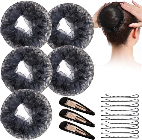 Amazon.com : 10 PCS Colored Bun Hair Nets, Ballet Hair Bun Cover for ...