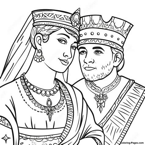 Esther And King Xerxes Coloring Page | Coloring-Pages.com