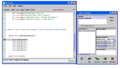 How to Debugg Program in Java BlueJ 的图像结果